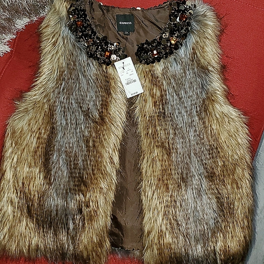 NEW Express faux fur vest